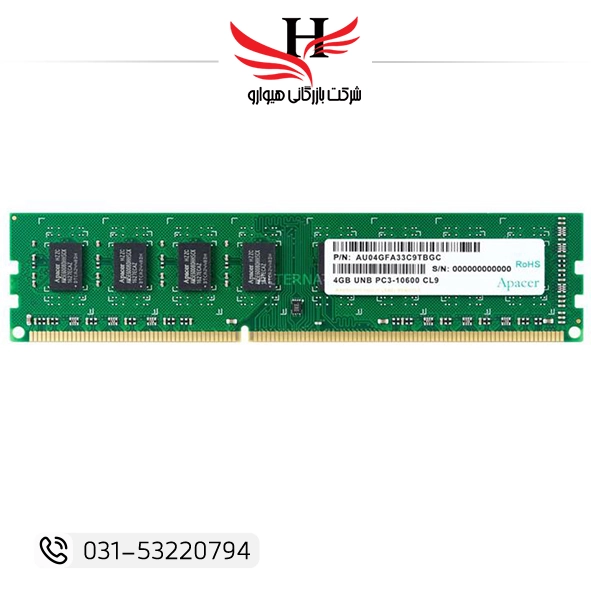 رم کامپیوتر استوک اپیسر APACER PC3-10600 CL9 ظرفیت 2 گیگابایت DDR3